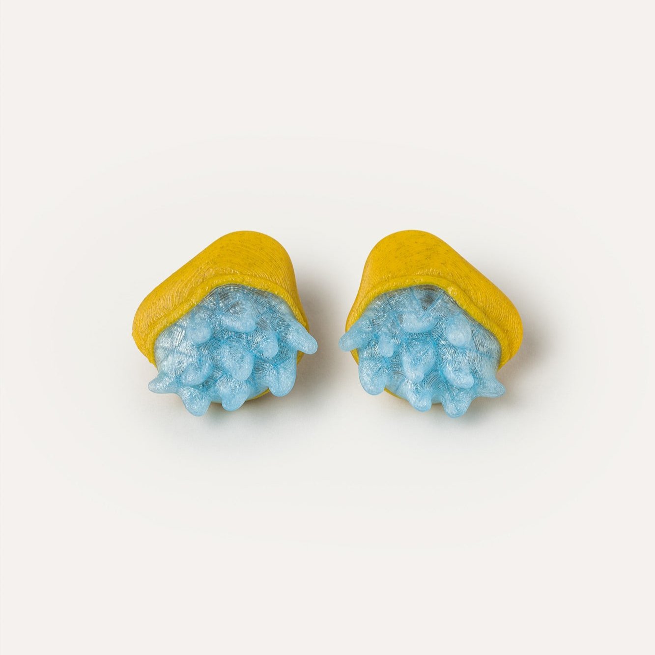 yellow blue sea vegan earrings 