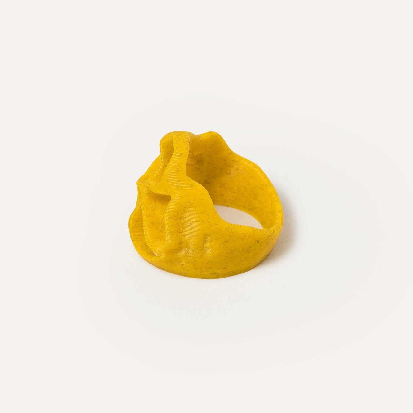 Yellow holes vegan ring 3D 